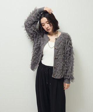 Green Parks ループニットカーディガン Gray