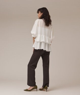 GRACE CONTINENTAL フレアカットパンツ チャコール