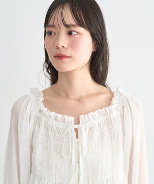 earth music&ecology 【2WAY】シャーリングフリルオフショルブラウス Off White