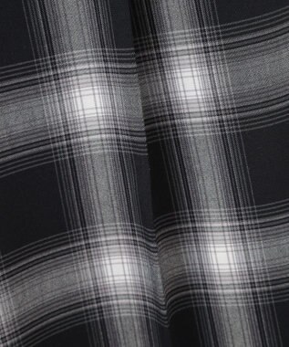 Green Parks あったかきれシル柄　ワイドストレートパンツ Check Black