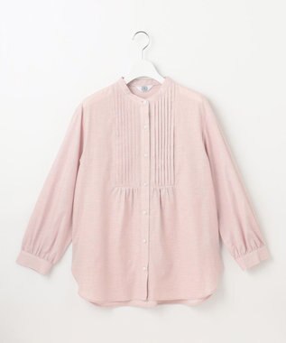 J.PRESS LADIES 【洗える】BEZピンチェック ピンタック ブラウス ローズピンク系3