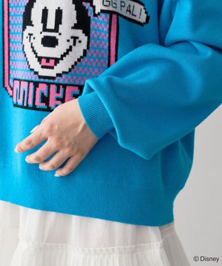 Green Parks ミッキー＆フレンズ／ジャガードニットプルオーバー Blue