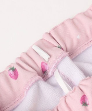 ANY KIDS 7days 裏シャギー 総柄ガーリーパンツ ピンクベージュ×イチゴ