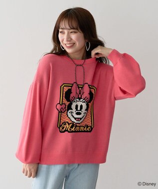 Green Parks ミッキー＆フレンズ／ジャガードニットプルオーバー Pink