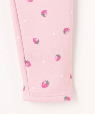 ANY KIDS 7days 裏シャギー 総柄ガーリーパンツ ピンクベージュ×イチゴ