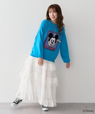 Green Parks ミッキー＆フレンズ／ジャガードニットプルオーバー Blue