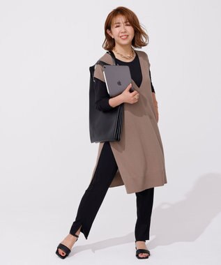 UNFILO 【撥水/ＵＶケア】ニットチュニック ダークブラウン系