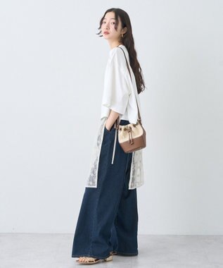 earth music&ecology フラワー刺繍レイヤードスカート Ecru