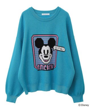 Green Parks ミッキー＆フレンズ／ジャガードニットプルオーバー Blue