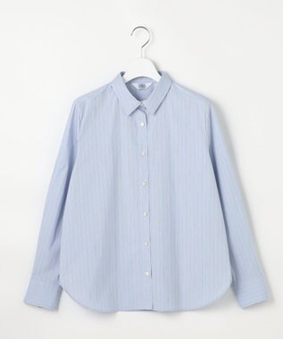 J.PRESS LADIES L BEZコットンナイロン ストライプ シャツカラー ブラウス