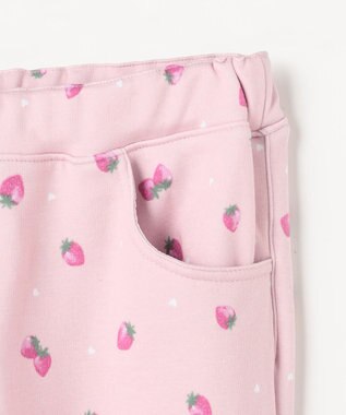 ANY KIDS 7days 裏シャギー 総柄ガーリーパンツ ピンクベージュ×イチゴ