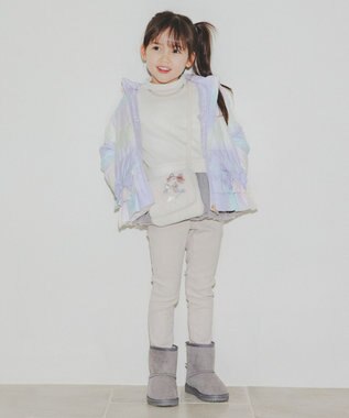 ANY KIDS 【洗濯機OK】中綿リボンコート レインボー