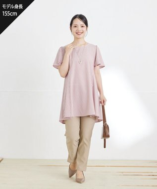 Tiaclasse L ストレッチサイドラインパンツ ベージュ