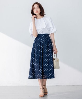組曲 ディヴェールプリント スカート ネイビー系5