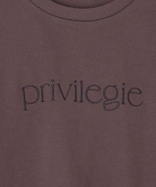 UNFILO BEAUTY FORM ロゴ刺繍フレンチスリーブTシャツ ブラウン