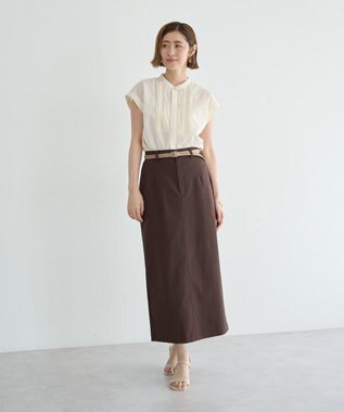 YECCA VECCA スモッキングピンタックシャツ Off White