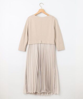 組曲 L 【KUMIKYOKU NAVY】ジャージーコンビプリーツ ワンピース ベージュ系