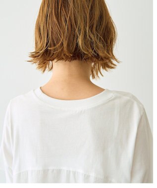 YECCA VECCA 【DOLL UP OOPS】異素材切替フレアートップス Off White