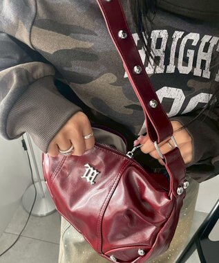 WEGO メタルパーツハーフムーンバッグ ワイン