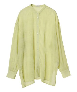 earth music&ecology クシュクシュシアーシャツ Lime Green