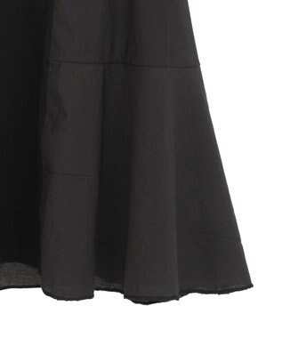 YECCA VECCA 【DOLL UP OOPS】異素材切替フレアートップス Black