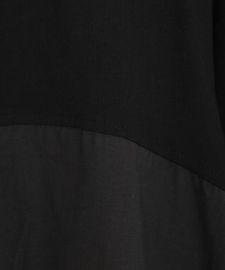 YECCA VECCA 【DOLL UP OOPS】異素材切替フレアートップス Black