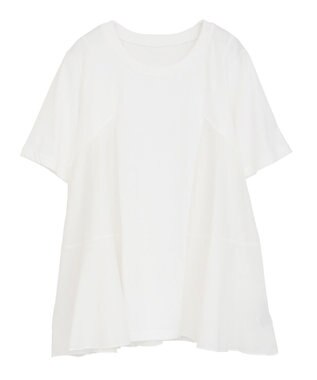 YECCA VECCA 【DOLL UP OOPS】異素材切替フレアートップス Off White