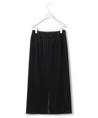 ICB L ハウンドトゥースフロッキーレース スカート ブラック系