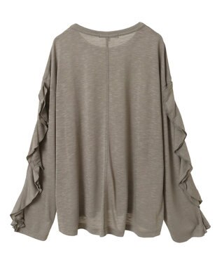 Green Parks ・ＳＵＧＡＲ　ＳＰＯＯＮ　ラッフルスリーブロンＴＥＥ Gray Beige