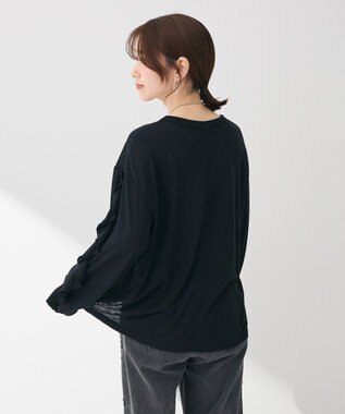 Green Parks ・ＳＵＧＡＲ　ＳＰＯＯＮ　ラッフルスリーブロンＴＥＥ Black