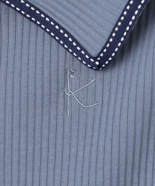 組曲 KIDS 【150-160㎝】セーラーカラー リブトップス サックスブルー