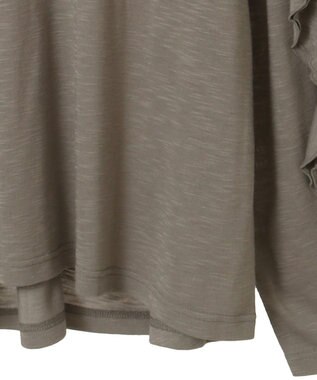 Green Parks ・ＳＵＧＡＲ　ＳＰＯＯＮ　ラッフルスリーブロンＴＥＥ Gray Beige