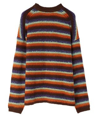 AMERICAN HOLIC グラデーションボーダーニットプルオーバー Terracotta