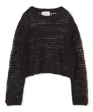 BEIGE， UVITE / コットンメッシュクロップドニット Black