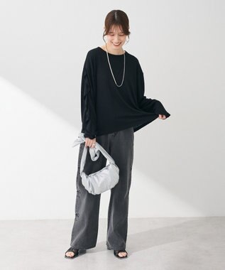 Green Parks ・ＳＵＧＡＲ　ＳＰＯＯＮ　ラッフルスリーブロンＴＥＥ Black