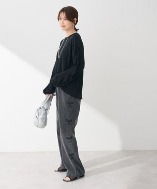 Green Parks ・ＳＵＧＡＲ　ＳＰＯＯＮ　ラッフルスリーブロンＴＥＥ Black