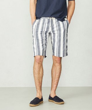 JOSEPH ABBOUD MOUNTAIN 【SPACE／UNISEX】JOE COTTONワイドストライプ ハーフパンツ ホワイト系2