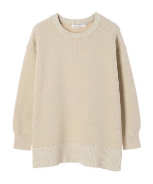 AMERICAN HOLIC クルーネック編み違いニットチュニック Light Beige