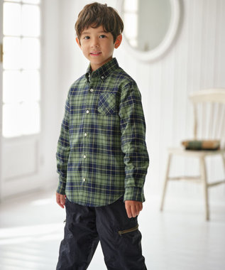 J.PRESS KIDS 【110-130cm】起毛チェックシャツ グリーン系4