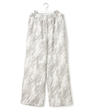 ICB L 【先行予約・WEB限定カラーあり】FluidBackSatin ワイドパンツ マーブル調プリント［総裏］