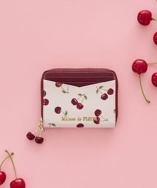 Maison de FLEUR リーフ付きチェリーカードケース