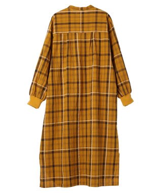 CRAFT STANDARD BOUTIQUE 先染めチェック（小）バンドカラー袖ＲＩＢ　ＯＰ Mustard