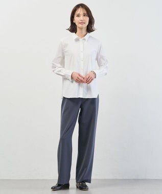 J.PRESS LADIES S 2way thermo サキソニー ストレート パンツ ネイビーシャンブレー系