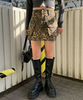 WEGO ヴィンテージウォッシュカーゴミニスカート 柄2