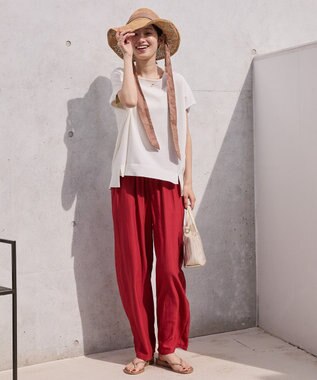 AMERICAN HOLIC 【接触冷感】ワッシャーイージーパンツ Red