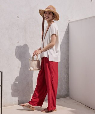 AMERICAN HOLIC 【接触冷感】ワッシャーイージーパンツ Red