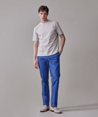 J.PRESS MEN 洗練されたデザインと機能性【ストレッチ】トリコチン ステムテーパード パンツ ブルー系