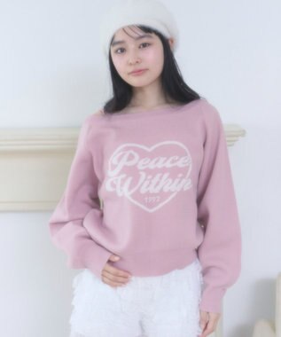 WEGO ハートワンショルニット ピンク