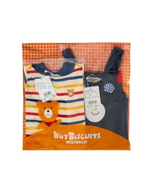 MIKI HOUSE HOT BISCUITS 【ベビーウェアパック】オーバーオールセット 紺