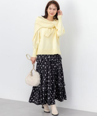 組曲 コットンカシミヤMIX クルーネックニット イエロー系